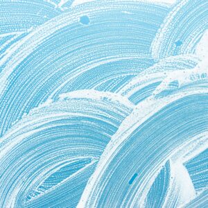 soapy streaks on a window